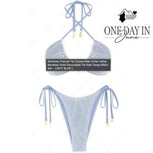 Zaful High Cut Tie Side Tie Back Bikini Swimsuit Size S